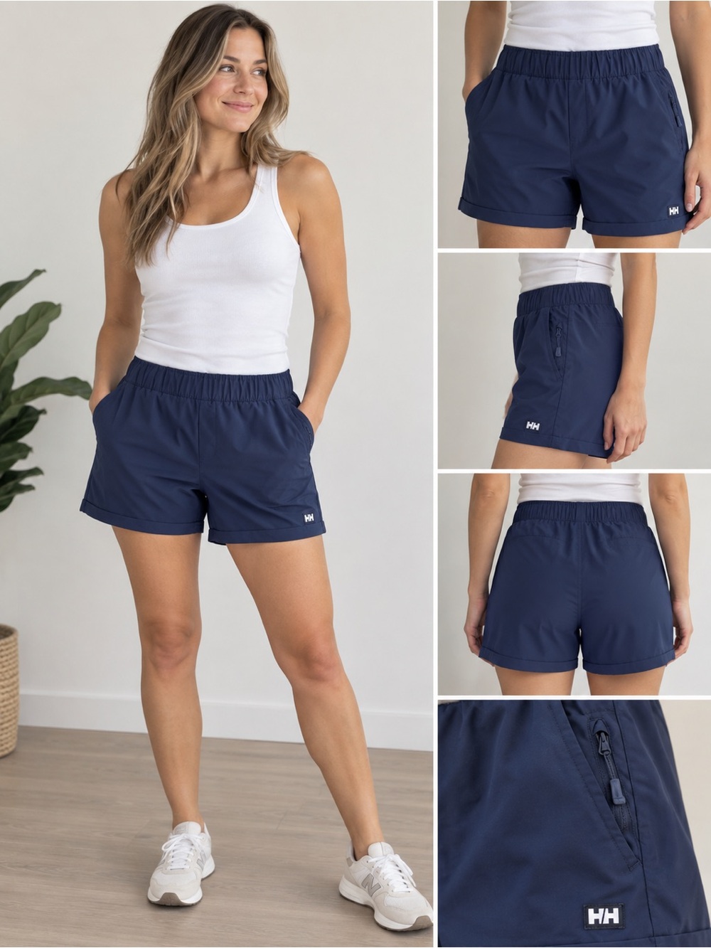 Helly Hansen Navy Blue Athletic Shorts with Elastic Waist